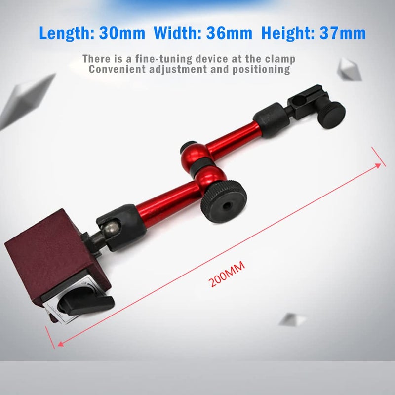 Oudtinx Red Adjustable Magnetic Base Holder for Digital Dial Indicator - Image 5